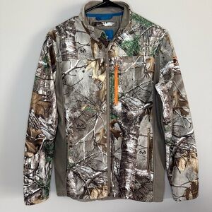 Field & Stream 1871 Camo Hunting Jacket Boys Youth XL Brown Real Tree Zip Up